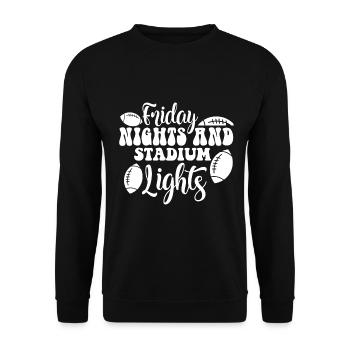 Vendredis soirs et lumières du stade - Football - Sweat-shirt Unisexe - noir - Devant - Alina (178cm) & Michal (187cm)