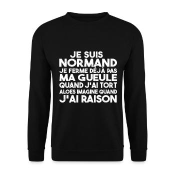 Je suis Normand - Idée cadeau pour un Normand - Sweat-shirt Unisexe - noir - Devant - Alina (178cm) & Michal (187cm)