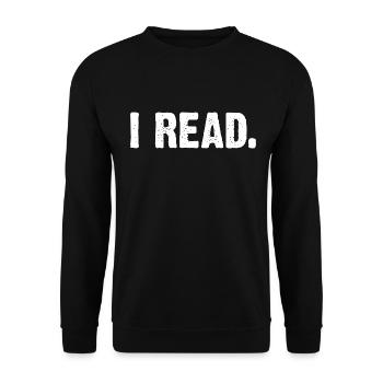 I Read - Unisex Sweatshirt - black - Front - Alina (178cm) & Michal (187cm)