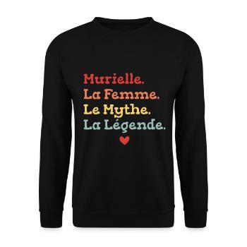 La femme le mythe la légende murielle - Sweat-shirt Unisexe - noir - Devant - Alina (178cm) & Michal (187cm)