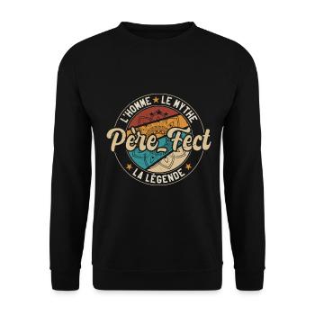 Père-fect | Fête Des Pères | Mandala - Sweat-shirt Unisexe - noir - Devant - Alina (178cm) & Michal (187cm)