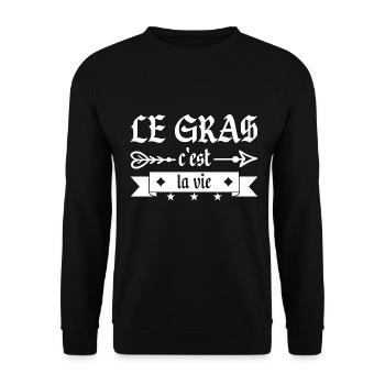 Fat is life - Unisex Sweatshirt - black - Front - Alina (178cm) & Michal (187cm)