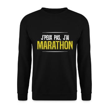 j'peux pas j'ai marathon - Sweat-shirt Unisexe - noir - Devant - Alina (178cm) & Michal (187cm)