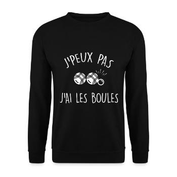 Humour Bouliste Pétanque Humour - Sweat-shirt Unisexe - noir - Devant - Alina (178cm) & Michal (187cm)