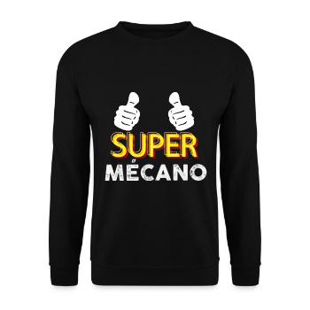 Super Mechaniker Gift Man Mechanical Auto Motorrad - Unisex Pullover - Schwarz - Vorne - Alina (178cm) & Michal (187cm)