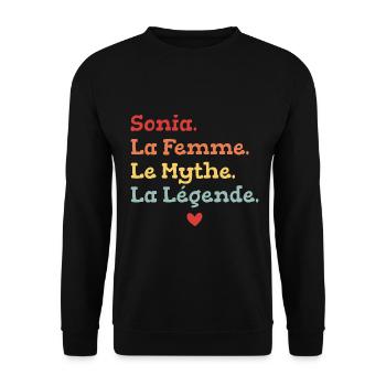 Sonia La femme le mythe la légende - Sweat-shirt Unisexe - noir - Devant - Alina (178cm) & Michal (187cm)