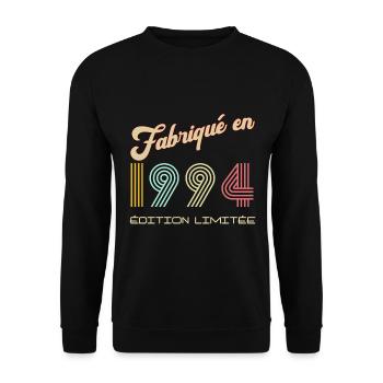 Anniversaire homme né en 1994 Edition Limitée - Sweat-shirt Unisexe - noir - Devant - Alina (178cm) & Michal (187cm)