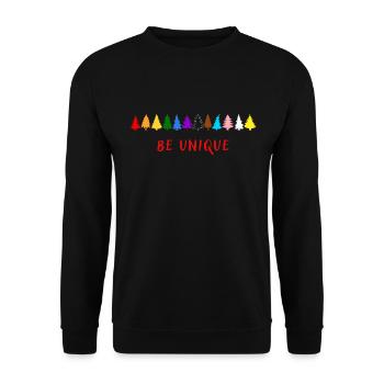 Be unique - sei einzigartig! LGBTQ - Unisex Pullover - Schwarz - Vorne - Alina (178cm) & Michal (187cm)