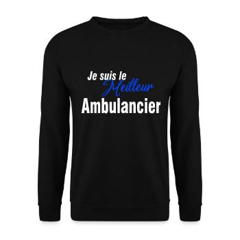 ambulancier cadeau humour ambulancier - Sweat-shirt Unisexe - noir - Devant - Alina (178cm) & Michal (187cm)