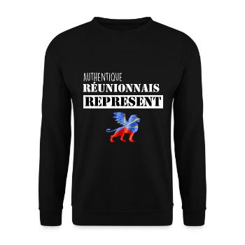 Réunionnais Réunion Drapeau La Réunion - Sweat-shirt Unisexe - noir - Devant - Alina (178cm) & Michal (187cm)