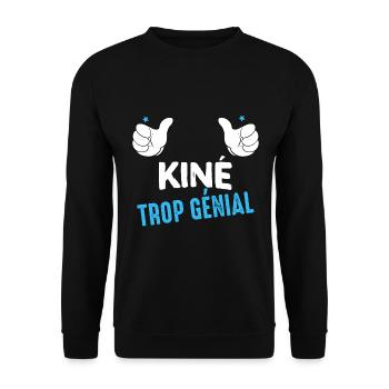Anniversaire ou Fête Kiné trop génial - Sweat-shirt Unisexe - noir - Devant - Alina (178cm) & Michal (187cm)