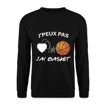 Entrainement Basket Idée Cadeau Humour basketball - Sweat-shirt Unisexe - noir - Devant - Alina (178cm) & Michal (187cm)