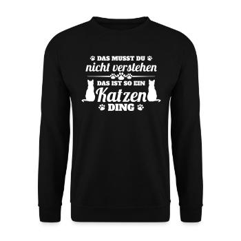 Katzen-Ding - Unisex Pullover - Schwarz - Vorne - Alina (178cm) & Michal (187cm)