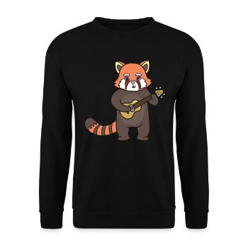 Un panda rouge joue de la guitare. - Sweat-shirt Unisexe - noir - Devant - Alina (178cm) & Michal (187cm)