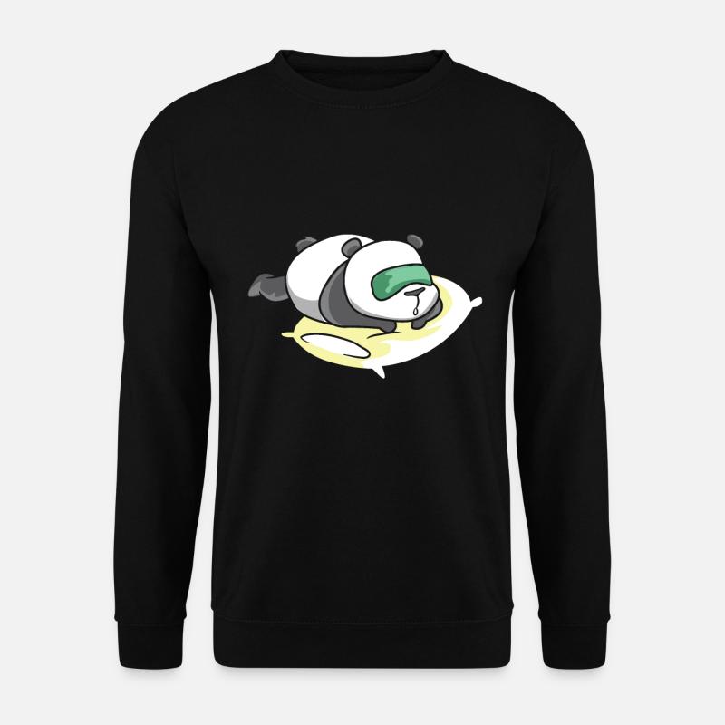A big white panda is sleeping. - Unisex Sweatshirt - black