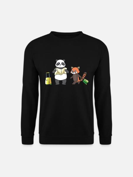 Zwei Pandas auf Reise. - Unisex Pullover - Schwarz