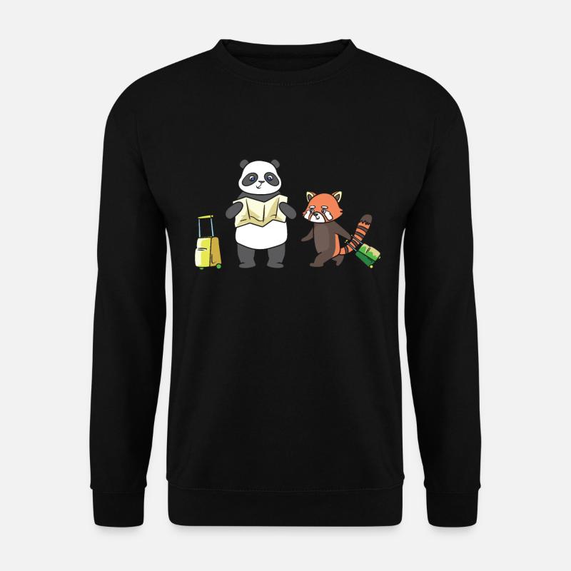 Zwei Pandas auf Reise. - Unisex Pullover - Schwarz