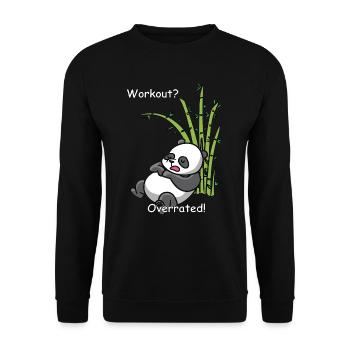 Sleeping panda - workout? Overrated - Unisex Sweatshirt - black - Front - Alina (178cm) & Michal (187cm)