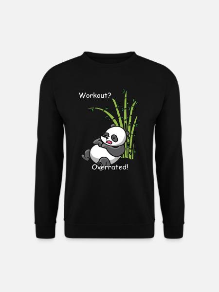 Sleeping panda - workout? Overrated - Unisex Sweatshirt - black