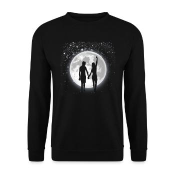 Moon star couple romantic valentines day gift - Unisex Sweatshirt - black - Front - Alina (178cm) & Michal (187cm)
