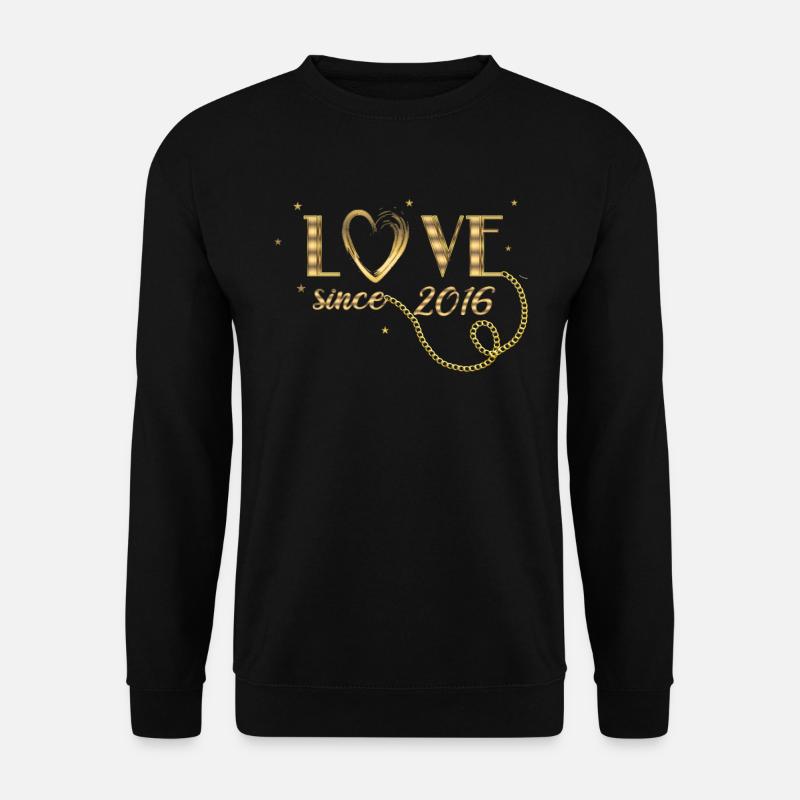 Saint-Valentin anniversaire amour 2016 Or - Sweat-shirt Unisexe - noir