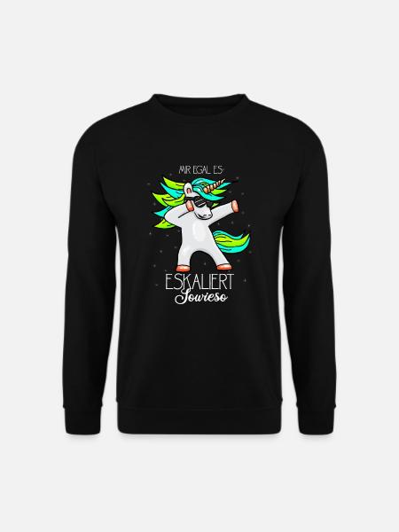 Mir egal es eskaliert sowieso Einhorn - Unisex Pullover - Schwarz