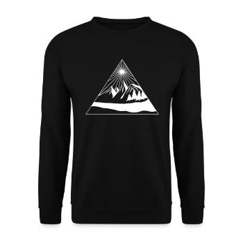 Wanderer Mountains Triangle - Unisex Sweatshirt - black - Front - Alina (178cm) & Michal (187cm)