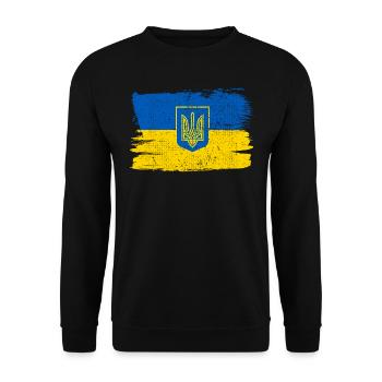Ucraina Bandiera Ukraine Flag Peace Vintage - Unisex Sweatshirt - black - Front - Alina (178cm) & Michal (187cm)