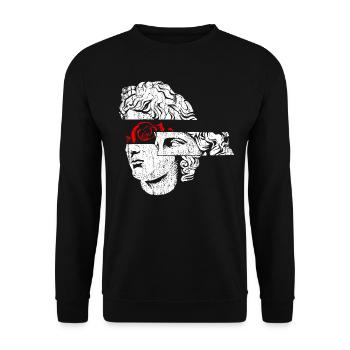 Kunst Klassische ästhetische Grafik - Unisex Pullover - Schwarz - Vorne - Alina (178cm) & Michal (187cm)