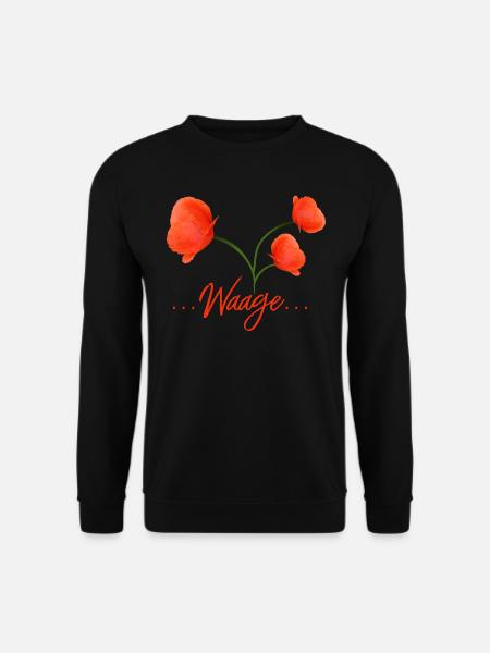 Waage Sternzeichen Waage Libra Mohn Klatschmohn - Unisex Pullover - Schwarz