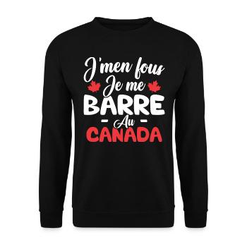 J'men fous je me barre au canada - Sweat-shirt Unisexe - noir - Devant - Alina (178cm) & Michal (187cm)