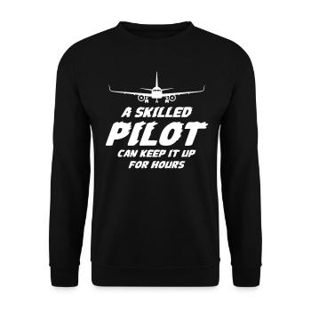 A Skilled Pilot - Unisex Sweatshirt - black - Front - Alina (178cm) & Michal (187cm)