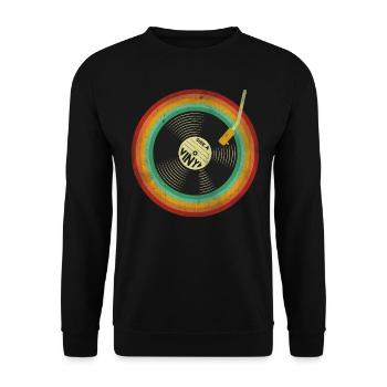 Rétro Vinyle Vintage - Sweat-shirt Unisexe - noir - Devant - Alina (178cm) & Michal (187cm)