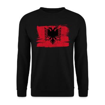 Drapeau de l’Albanie Drapeau de la paix Vintage Eagle - Sweat-shirt Unisexe - noir - Devant - Alina (178cm) & Michal (187cm)