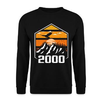 Jubiläum 2000 Jahrgang 2000 Hergestellt im Jahr 2000 - Unisex Pullover - Schwarz - Vorne - Alina (178cm) & Michal (187cm)