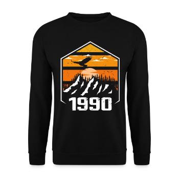 Anniversary 1990 Vintage 1990 Made in 1990 - Unisex Sweatshirt - black - Front - Alina (178cm) & Michal (187cm)