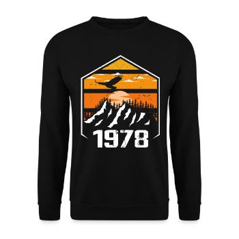 Jubiläum 1978 Jahrgang 1978 Baujahr 1978 - Unisex Pullover - Schwarz - Vorne - Alina (178cm) & Michal (187cm)