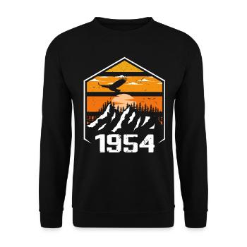 Birthday 1954 Vintage 1954 Made in 1954 - Unisex Sweatshirt - black - Front - Alina (178cm) & Michal (187cm)