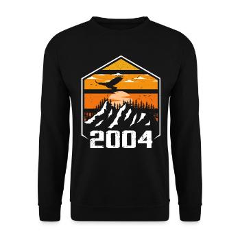 Jubiläum 2004 Jahrgang 2004 Hergestellt im Jahr 2004 - Unisex Pullover - Schwarz - Vorne - Alina (178cm) & Michal (187cm)