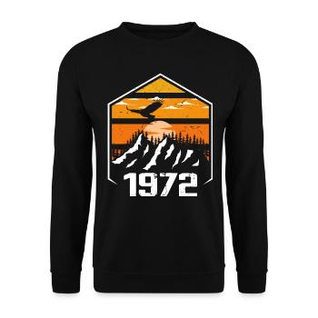 Jubiläum 1972 Jahrgang 1972 Baujahr 1972 - Unisex Pullover - Schwarz - Vorne - Alina (178cm) & Michal (187cm)