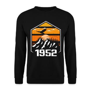 Geburtstag 1952 Jahrgang 1952 Hergestellt im Jahr 1952 - Unisex Pullover - Schwarz - Vorne - Alina (178cm) & Michal (187cm)