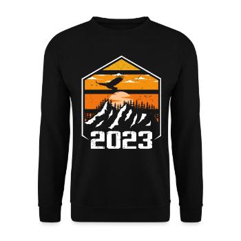 Anniversary 2023 Vintage 2023 Made in 2023 - Unisex Sweatshirt - black - Front - Alina (178cm) & Michal (187cm)