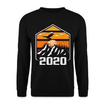 Jubiläum 2020 Jahrgang 2020 Hergestellt im Jahr 2020 - Unisex Pullover - Schwarz - Vorne - Alina (178cm) & Michal (187cm)