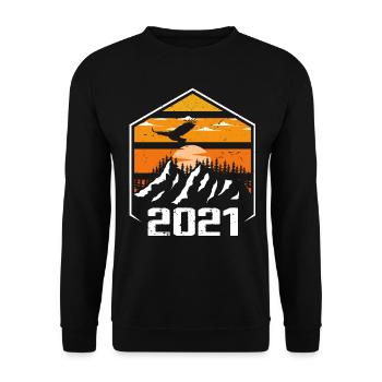 Jubiläum 2021 Jahrgang 2021 Made in 2021 - Unisex Pullover - Schwarz - Vorne - Alina (178cm) & Michal (187cm)