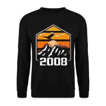 Jubiläum 2008 Jahrgang 2008 Hergestellt im Jahr 2008 - Unisex Pullover - Schwarz - Vorne - Alina (178cm) & Michal (187cm)