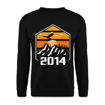 Jubiläum 2014 Jahrgang 2014 Hergestellt im Jahr 2014 - Unisex Pullover - Schwarz - Vorne - Alina (178cm) & Michal (187cm)