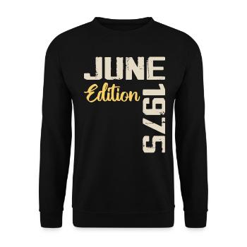 Né(e) en Juin 1975 Cadeau Juin 1975 Anniversaire - Sweat-shirt Unisexe - noir - Devant - Alina (178cm) & Michal (187cm)