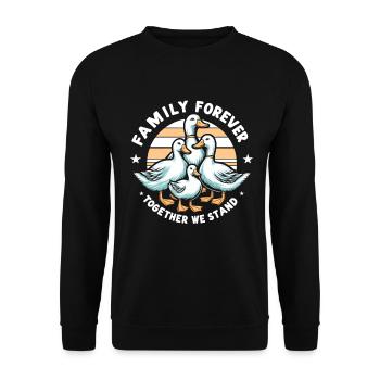 Family Forever Ducks - Together We Stand - Unisex Sweatshirt - black - Front - Alina (178cm) & Michal (187cm)