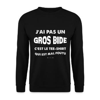 t-shirt gros bide humour père ou tonton - Sweat-shirt Unisexe - noir - Devant - Alina (178cm) & Michal (187cm)