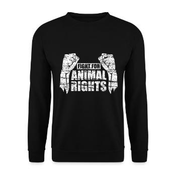 FIGHT FOR ANIMAL RIGHTS - Unisex Sweatshirt - black - Front - Alina (178cm) & Michal (187cm)